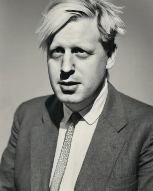 Prompt: a 1 9 4 0 s portrait of boris johnson