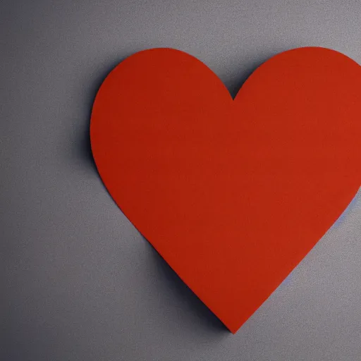 Image similar to 3d render of a uneven red clay heart shape in the middle of a gray sheet of paper