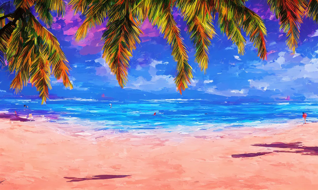 Image similar to paradise beach by alena aenami artworks in 4 k