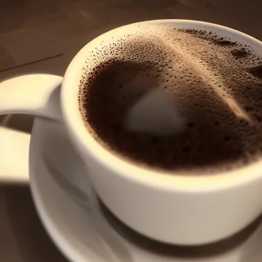 Image similar to : the perfect cup of coffee with fluid flyingout the cup hyperbolic movement,hyper detailed art station  parabolic lighting unrealengine ,cinematic, hyper realism, high detail, octane render, 8k