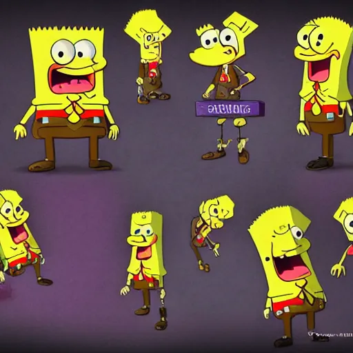 Image similar to character design sheet, spongebob squarepants, fantasy, medieval, vivid colors, concept art, sharp focus, digital art, hyper - realistic, 4 k, unreal engine, highly detailed, hd, dramatic lighting by brom, trending on artstation