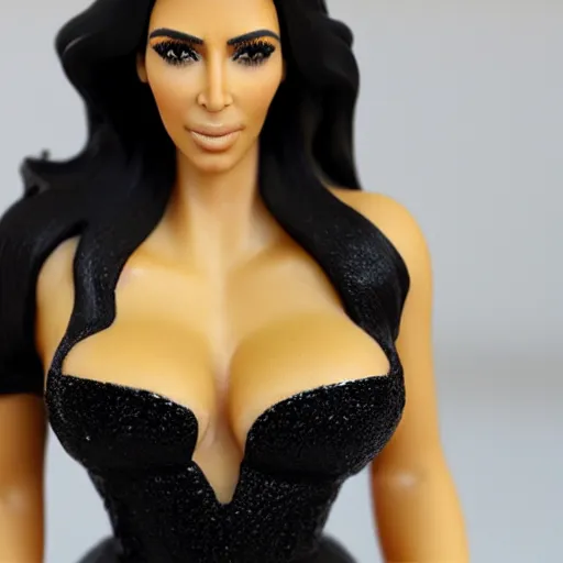 Prompt: kim kardashian as a resin model figure