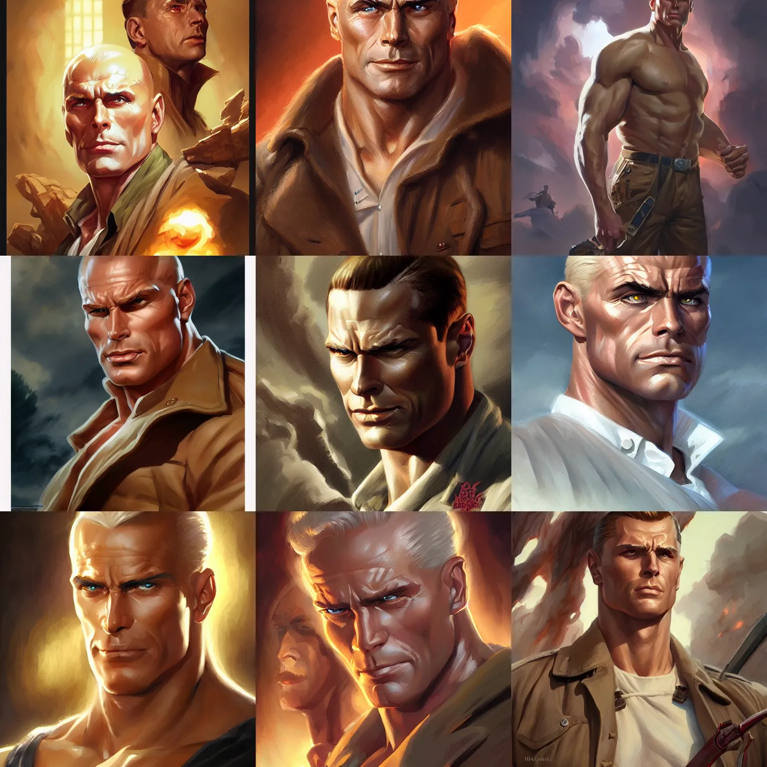 Prompt: doc savage, D&D, fantasy, portrait, highly detailed, headshot, digital painting, trending on artstation, concept art, sharp focus, illustration, art by artgerm and greg rutkowski and magali villeneuve