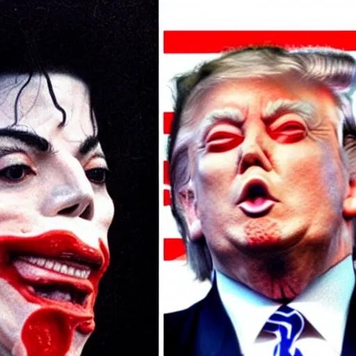 Image similar to donald trump licking face of michael jackson