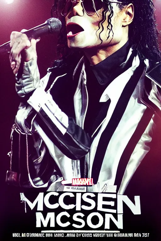 Image similar to this is it concert poster 2 0 0 9 king of pop, michael jackson 2 0 0 9 shades style, promotional, o 2 arena, london uhd, sharp, ultra realistic face, 4 k, cinematic, marvel, render, behind the scenes, leaked, set photo, detailed, modern, real life, sighting, photo real