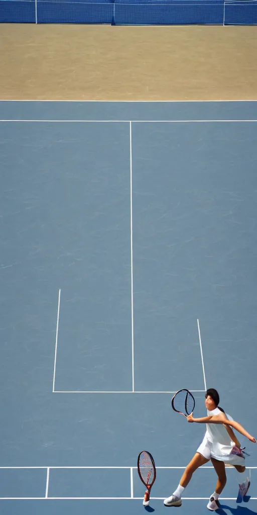 Image similar to Tennis court on the island of floating air, by Miyazaki Hayao