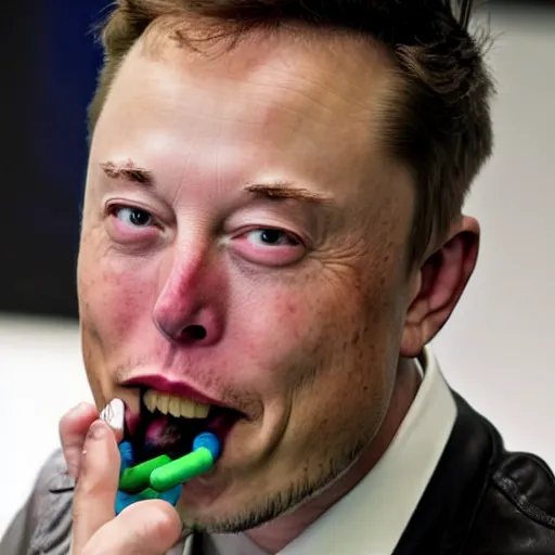 Image similar to elon musk eating crayons