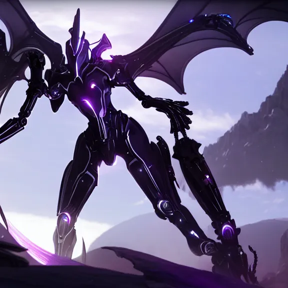 Image similar to extremely detailed cinematic low ground shot of a giant 1000 meter tall beautiful stunning saryn prime female warframe goddess, that's an anthropomorphic hot robot mecha female dragon, silver sharp streamlined armor, detailed head, sharp claws, glowing Purple LED eyes, sitting cutely in the background, rump on top of a mountain below her, a tiny forest with a village in the foreground, in front of her, fog rolling in, dragon art, warframe fanart, Destiny fanart, micro art, macro art, giantess art, fantasy, goddess art, furry art, furaffinity, high quality 3D realistic, DeviantArt, Eka's Portal, HD, depth of field