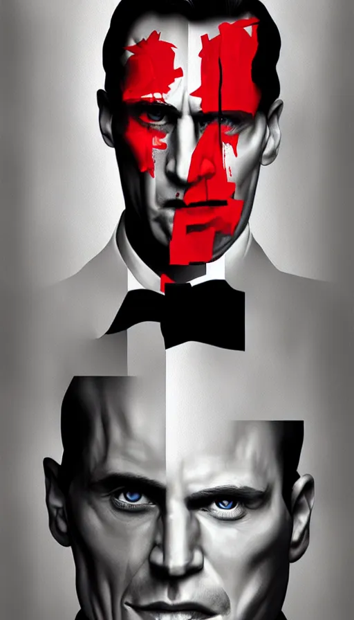 Image similar to american psycho, painting by emanuele dascanio and robin eley