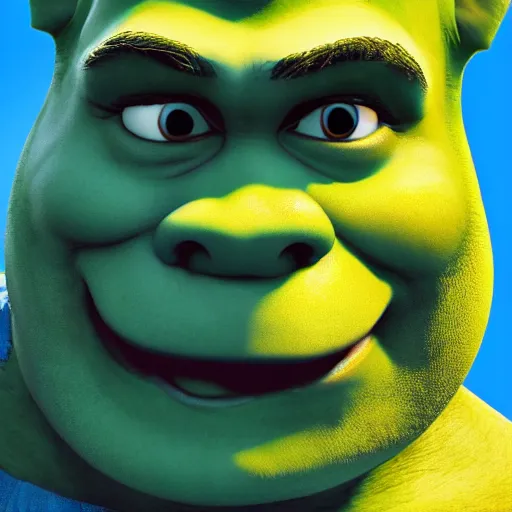 Prompt: shrek but blue, full hd, high resolution, very detailed, portrait, 8 k