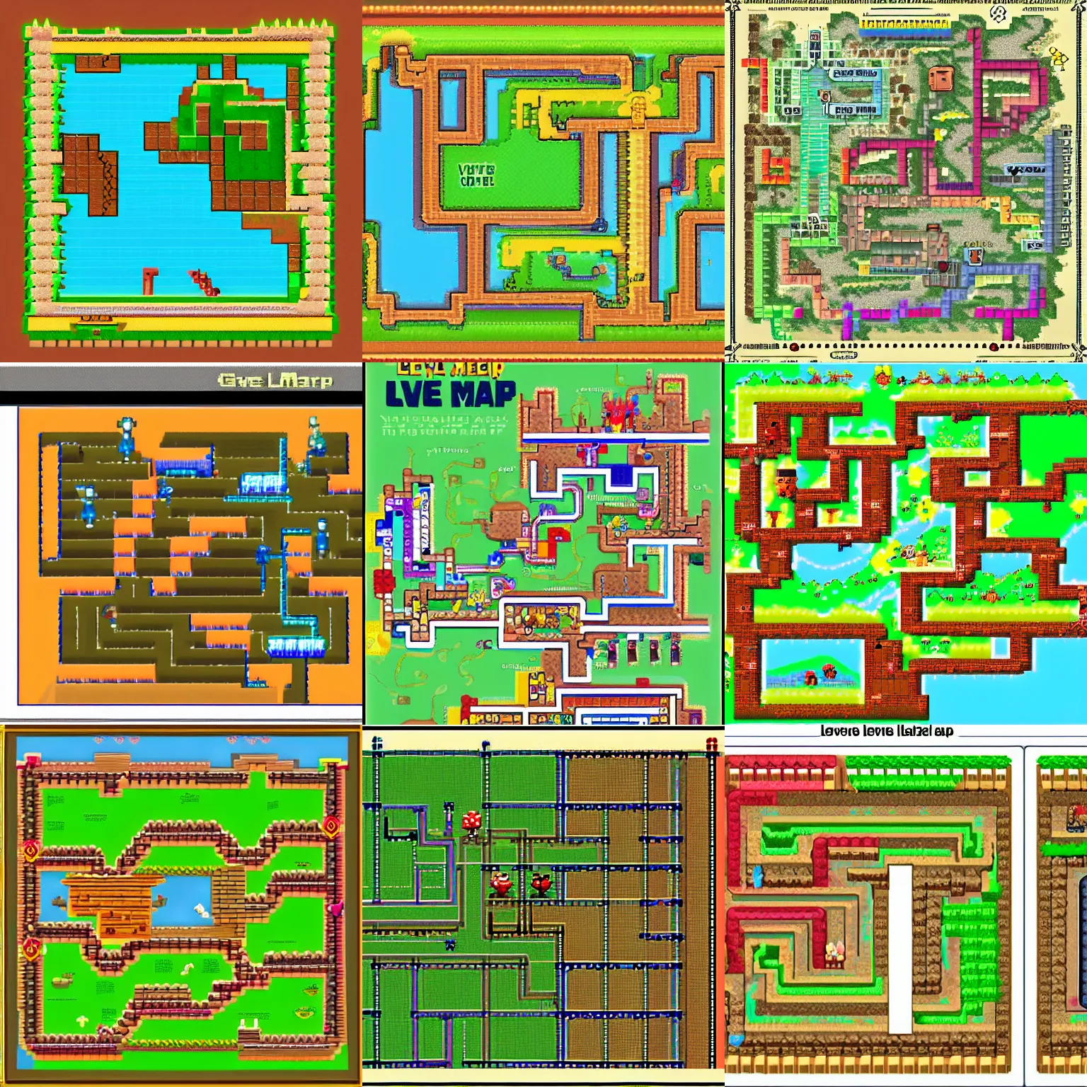 Prompt: video game level map