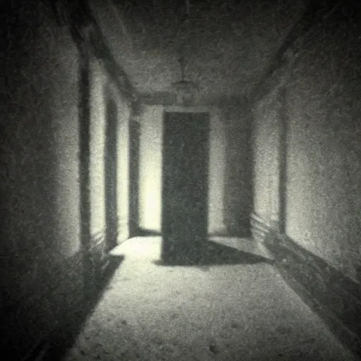 Prompt: insane nightmare, no light, everything is blurred, creepy shadows, haunted house, scary face, very poor quality of photography, 2 mpx quality, grainy picture