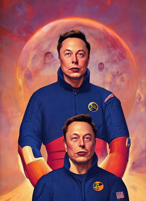 Prompt: ( ( ( portrait of elon musk ) ) ) by thomas blackshear, spacex, mars mission,