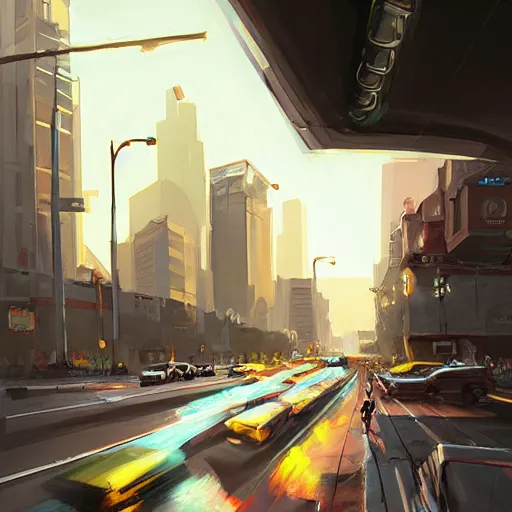 Image similar to traffic on the street, artstation