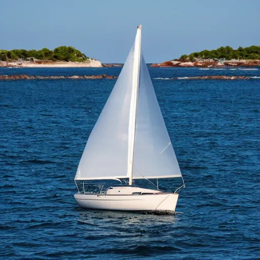 Image similar to a sailboat with an iridescent clear plastic sail