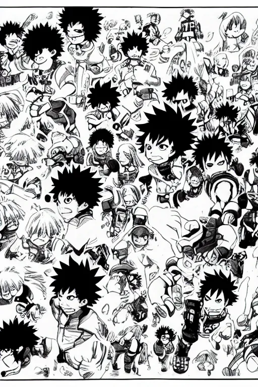 Image similar to a manga panel of my hero academia, by kohei horikoshi