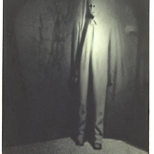 Prompt: creepy scary horror terror dream dark mezzotint slender man old photograph cursed