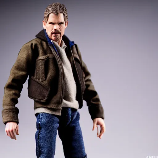 Prompt: ethan hawke action figure, studio lighting, product photography, detailed, toy