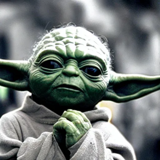 Image similar to yoda performing at woodstock