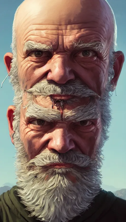 Prompt: highly detailed portrait old man with ling beard and vstyle bald head schopenhauer in gta v, stephen bliss, unreal engine, fantasy art by greg rutkowski, loish, rhads, ferdinand knab, makoto shinkai and lois van baarle, ilya kuvshinov, rossdraws, tom bagshaw, global illumination, radiant light, detailed and intricate environment