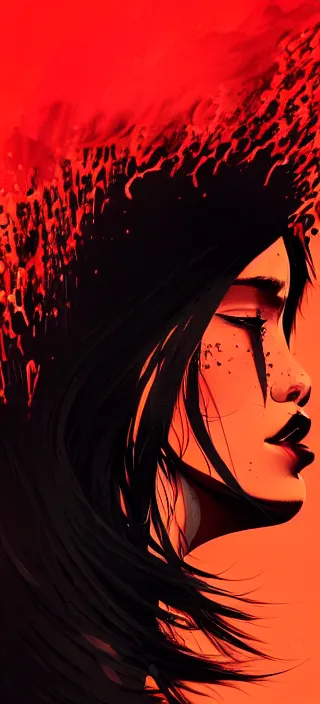 Image similar to profile side view closeup of smoke coming from the lips of a young filipino woman, thick swirling smoke, by conrad roset, long paint brush strokes, dramatic lighting, painting trending on artstation