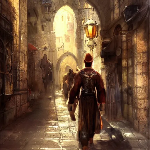 Image similar to the old city of jerusalem by raymond swanland, highly detailed, bright tones