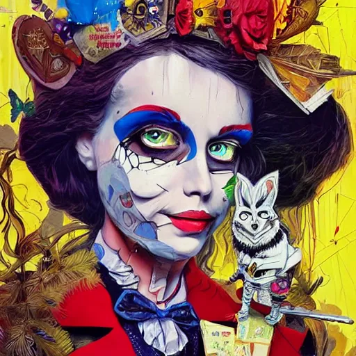 Image similar to alice in wonderland, by sandra chevrier and phillipe druillet, trending on artstation hq, deviantart, pinterest, 4 k uhd image