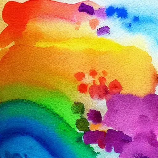 Image similar to rainbow impressionist in watercolor