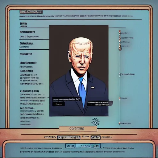 Image similar to Joe Biden in Disco Elysium, character portrait, elegant, digital art