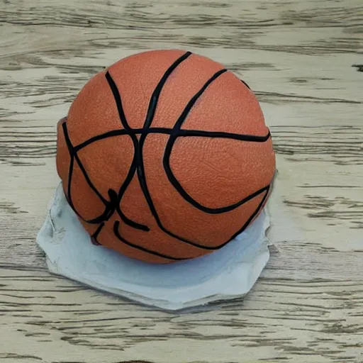 Image similar to basketball cake, photorealistic, close up