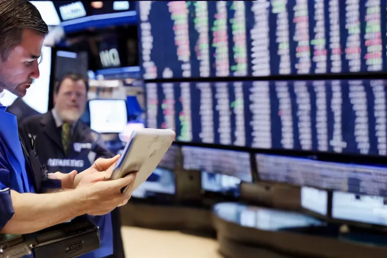 Prompt: trader losing money on the stock market, scary, hd