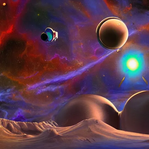 Image similar to space exploration by salvador dali, psychedelic art, 8 k resolution, award winning, cg society