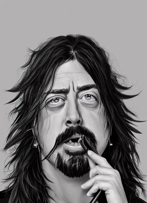 Image similar to Dave Grohl, detailed digital art, trending on Artstation