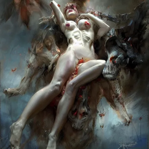 Image similar to nightmare by daniel gerhartz, trending on artstatiom