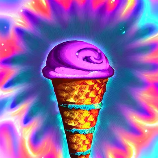 Image similar to a cosmic ice - cream cone, digital art