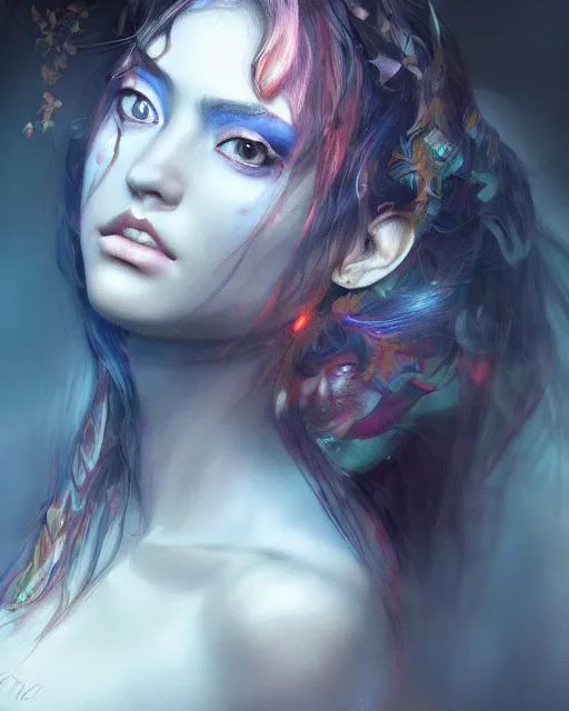 Image similar to terence mckenna kerli koiv, extremely detailed, artstation, 8 k, sensual lighting, incredible art, wlop, artgerm