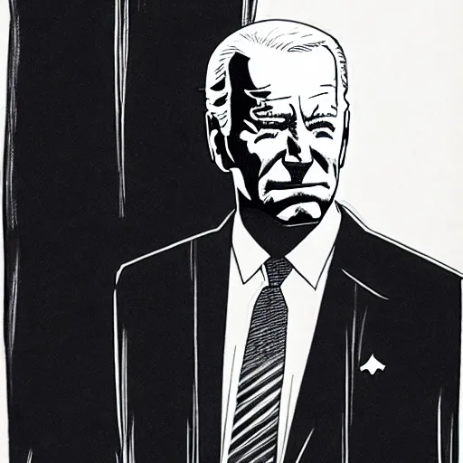 Image similar to Joe Biden looking sinister, by Tsutomu Nihei, highly detailed