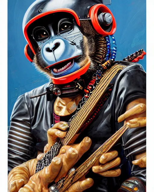 A Portrait Of An Anthropomorphic Cyberpunk Monkey 