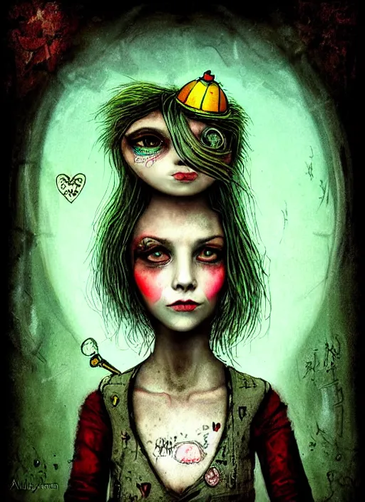 Prompt: a portrait of a pretty sewer punk young lady by alexander jansson