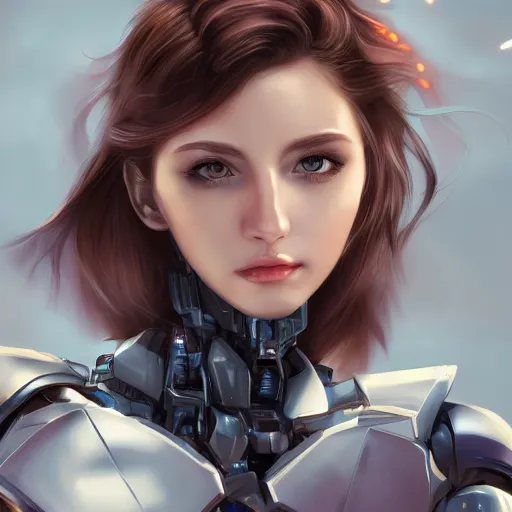 Image similar to heroine, beautiful, female mecha, ultra detailed, digital art, 8 k, hd, character, realistic, portrait, 3 d, hyperrealistic