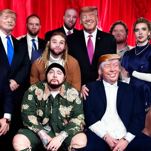 Prompt: Post Malone is elected president of the United States, photograph via The White House photographer