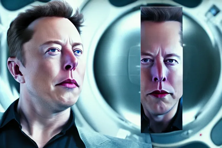 Image similar to hyperrealism aesthetic ridley scott and denis villeneuve style photography of a detailed giant elon musk, siting on a detailed ultra huge toilet and scrolling his smartphone in hyperrealism scene from detailed art house movie in style of alejandro jodorowsky and wes anderson