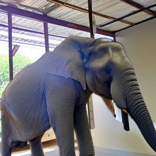 Image similar to photo of an elephant getting a pcr covid 1 9 test