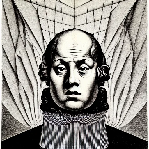 Image similar to lithography on paper conceptual figurative post - morden monumental dynamic portrait by goya and escher and hogarth, illusion surreal art, highly conceptual figurative art, intricate detailed illustration, controversial poster art, polish poster art, geometrical drawings, no blur