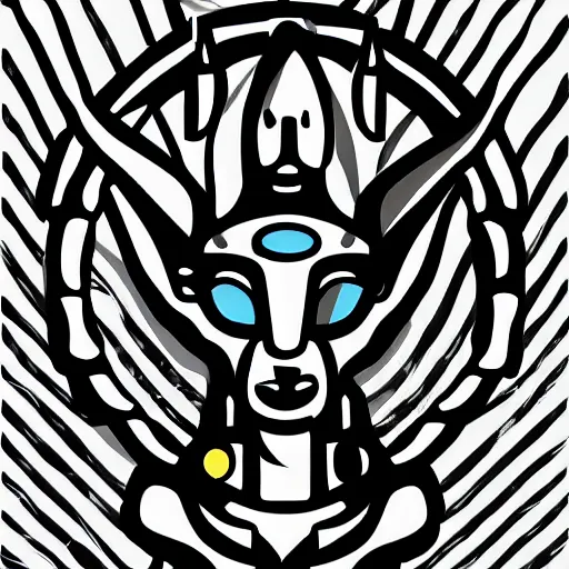 Image similar to a cute anubis god, digital art, iconic icon, 2 d vector logo, cartoon