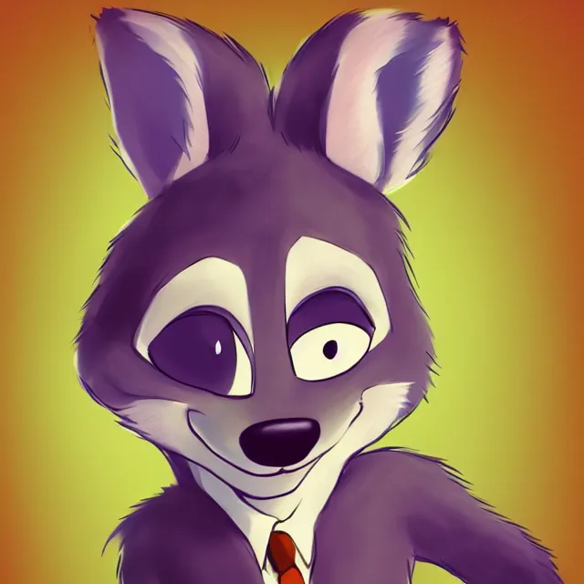 Image similar to portrait of a cute anthropomorph furry fursona in the style of zootopia
