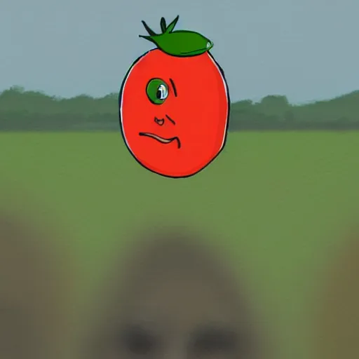 Prompt: barnaby joyce's head as a tomato, concept art