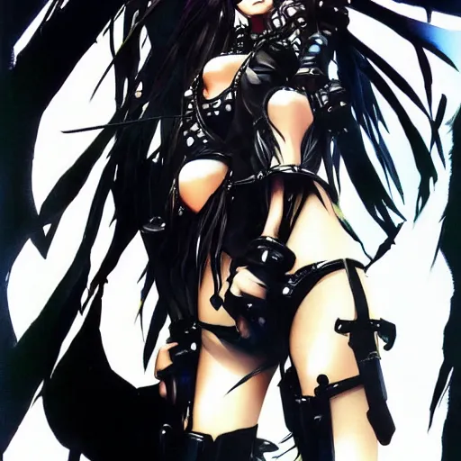 Image similar to ☠🦢 ☢ beautiful monster girl, yoji shinkawa