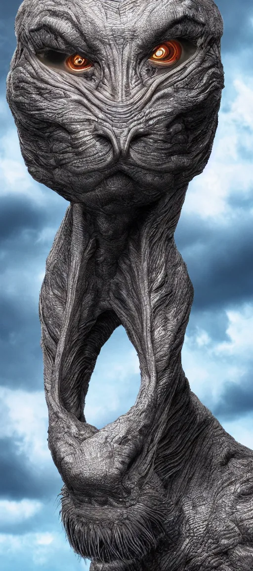 Prompt: a detailed uhd 8 k photo of a super strong alien beast