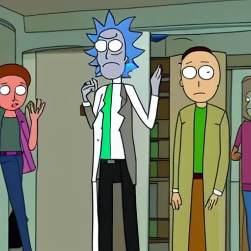 Image similar to live action rick and morty